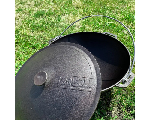 Казан чавунний азіатський із чавунною кришкою, 15 л Brizoll, Брізол