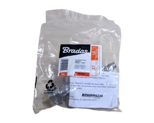 Редуктор для газового балона Bradas RG A310, редуктор пропановий для газового балона 37 mbar