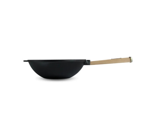 Сковорода чавунна з дерев`яною ручкою WOK 2,8 л ТМ BRIZOLL