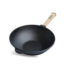 Сковорода чавунна з дерев`яною ручкою WOK 2,8 л ТМ BRIZOLL