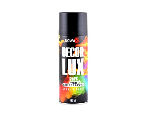 Фарба термостійка чорна NOWAX Decor Lux 650 °C (аерозоль 450 мл.)