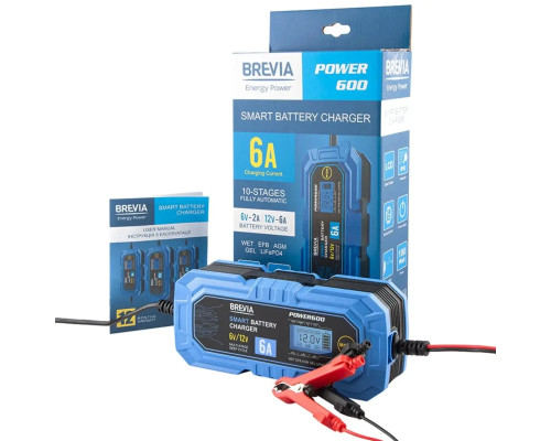 Зарядний пристрій АКБ Brevia 20600EP Power 600 6V/12V 6A LiFePO4