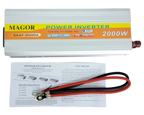 Перетворювач напруги 12v-220v 2000w Magor/Інвертор