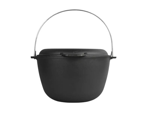 Казанок чавунний туристичний10л з кришкою-сковородою Brizoll, Брізол